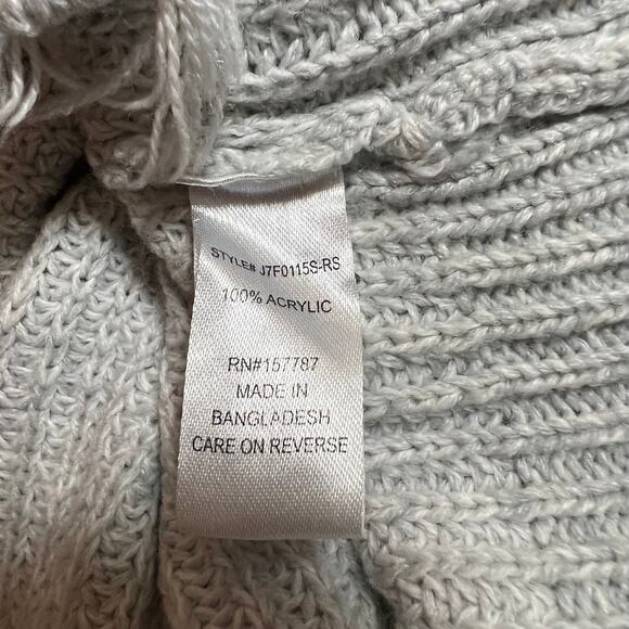 Full Circle Trends Crop Knit Full Zip Hoodie Sweater Jacket w/ Raw Hem Size L - Picture 7 of 7